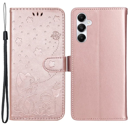For Samsung Galaxy A05s 4G KT Imprinting Flower Series-4 Case Stand PU Leather Phone Cover Wallet