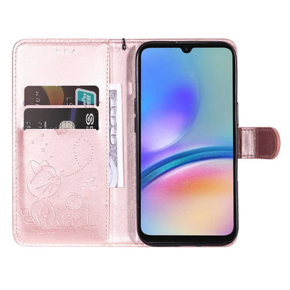 For Samsung Galaxy A05s 4G KT Imprinting Flower Series-4 Case Stand PU Leather Phone Cover Wallet