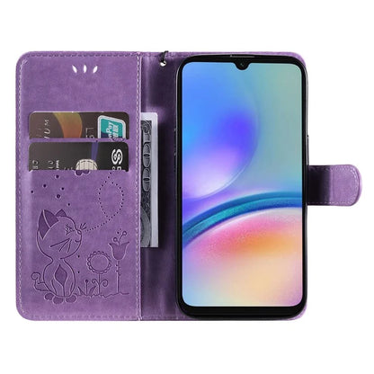 For Samsung Galaxy A05s 4G KT Imprinting Flower Series-4 Case Stand PU Leather Phone Cover Wallet
