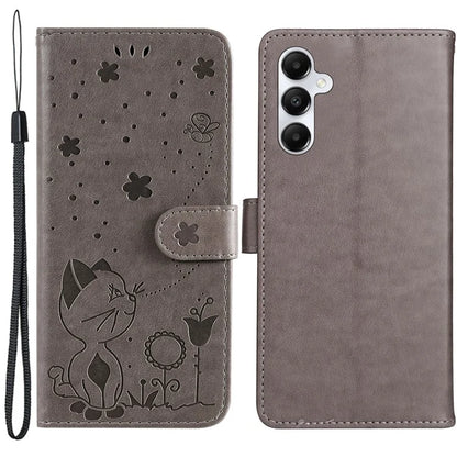 For Samsung Galaxy A05s 4G KT Imprinting Flower Series-4 Case Stand PU Leather Phone Cover Wallet