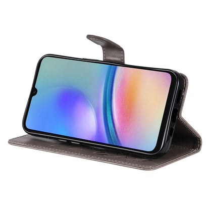 For Samsung Galaxy A05s 4G KT Imprinting Flower Series-4 Case Stand PU Leather Phone Cover Wallet