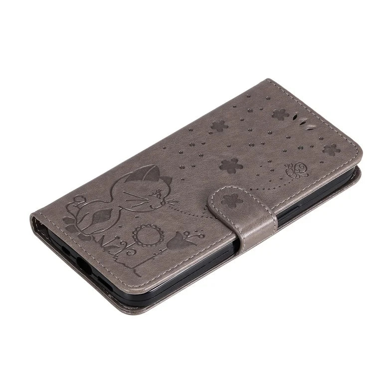 For Samsung Galaxy A05s 4G KT Imprinting Flower Series-4 Case Stand PU Leather Phone Cover Wallet