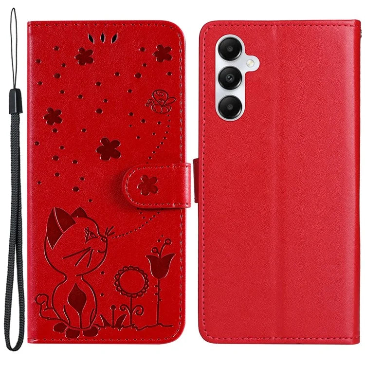 For Samsung Galaxy A05s 4G KT Imprinting Flower Series-4 Case Stand PU Leather Phone Cover Wallet