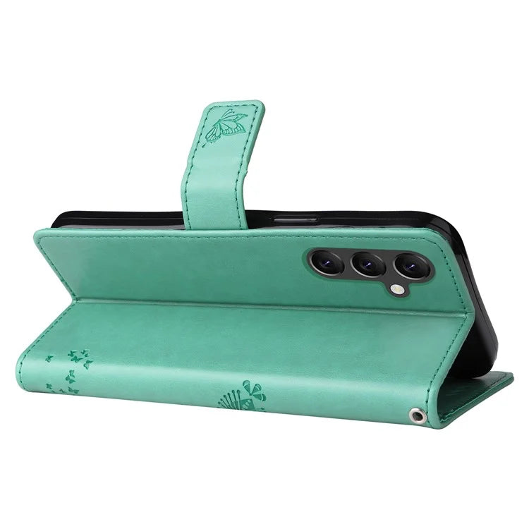 For Samsung Galaxy A05s 4G KT Imprinting Flower Series-3 Case Stand Leather Imprinted Cat Tree Phone Shell Wallet