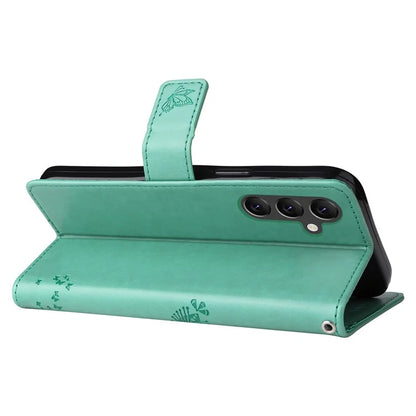 For Samsung Galaxy A05s 4G KT Imprinting Flower Series-3 Case Stand Leather Imprinted Cat Tree Phone Shell Wallet