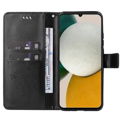 For Samsung Galaxy A05s 4G KT Imprinting Flower Series-3 Case Stand Leather Imprinted Cat Tree Phone Shell Wallet