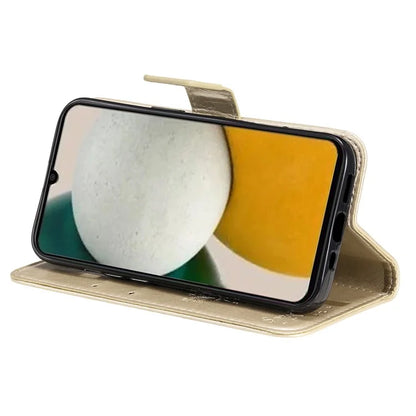 For Samsung Galaxy A05s 4G KT Imprinting Flower Series-3 Case Stand Leather Imprinted Cat Tree Phone Shell Wallet