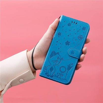 For Samsung Galaxy A05 4G KT Imprinting Flower Series-4 Case Imprinted Stand Wallet PU Leather Cover