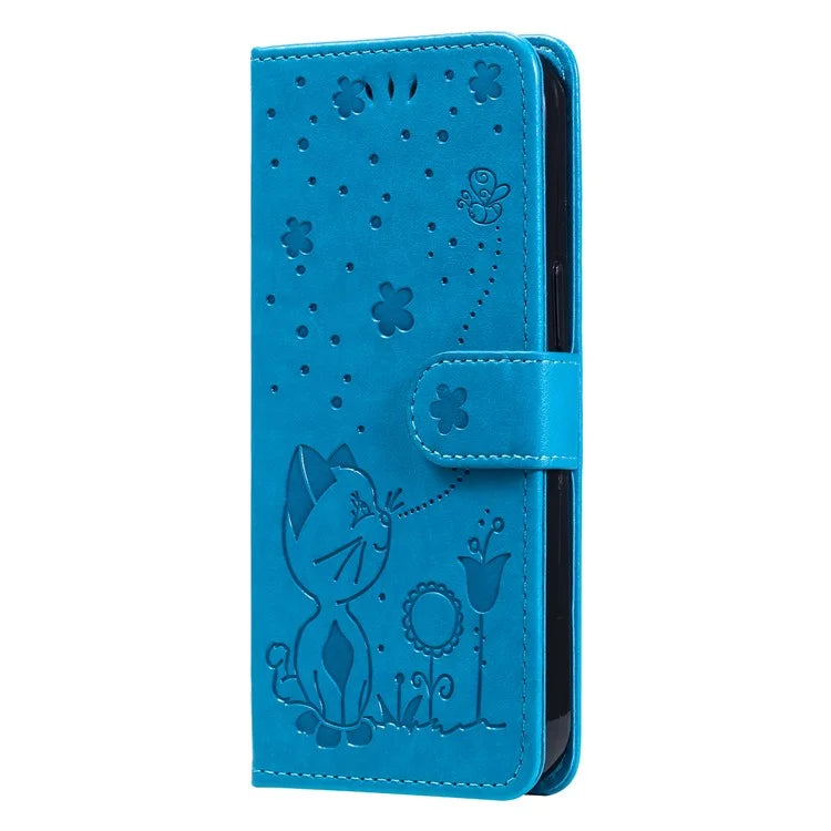 For Samsung Galaxy A05 4G KT Imprinting Flower Series-4 Case Imprinted Stand Wallet PU Leather Cover