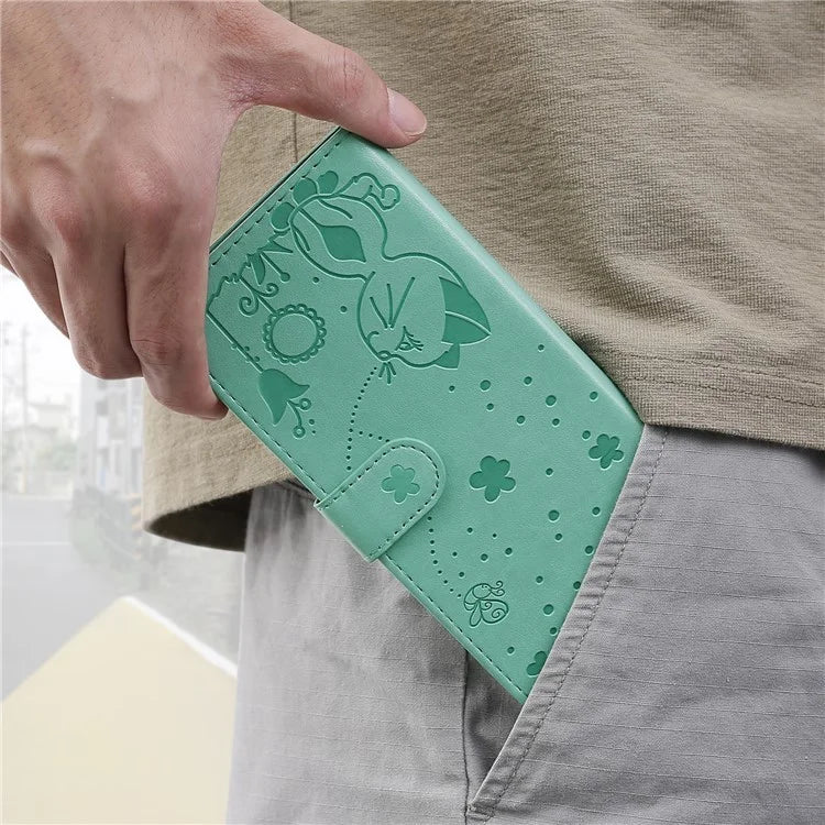 For Samsung Galaxy A05 4G KT Imprinting Flower Series-4 Case Imprinted Stand Wallet PU Leather Cover