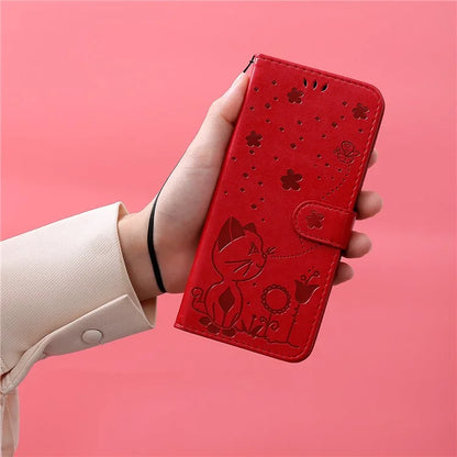 For Samsung Galaxy A05 4G KT Imprinting Flower Series-4 Case Imprinted Stand Wallet PU Leather Cover