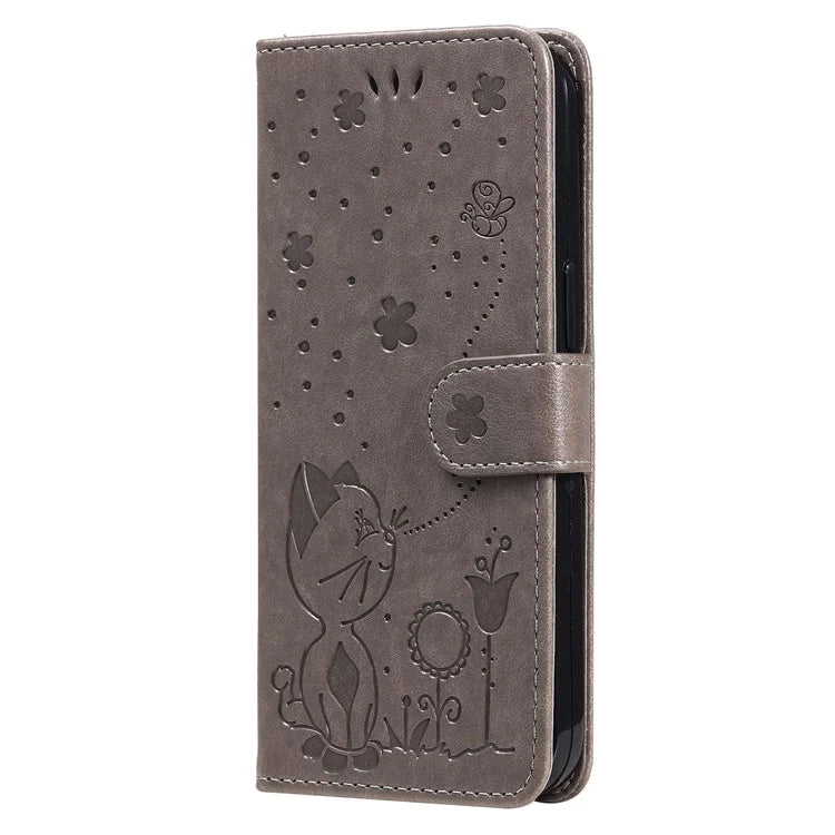 For Samsung Galaxy A05 4G KT Imprinting Flower Series-4 Case Imprinted Stand Wallet PU Leather Cover