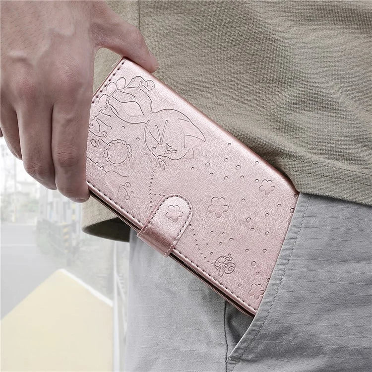 For Samsung Galaxy A05 4G KT Imprinting Flower Series-4 Case Imprinted Stand Wallet PU Leather Cover