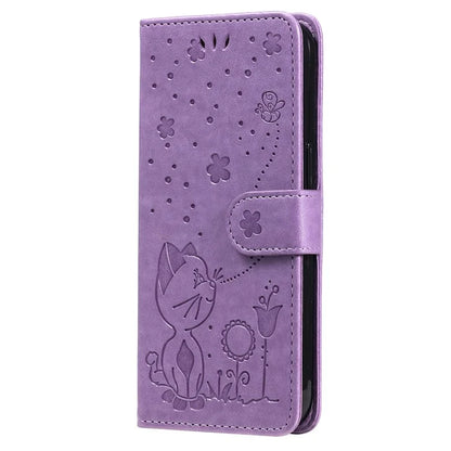For Samsung Galaxy A05 4G KT Imprinting Flower Series-4 Case Imprinted Stand Wallet PU Leather Cover