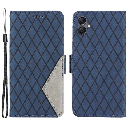 For Samsung Galaxy A05 4G Leather Case Rhombus Imprinted Wallet Cover