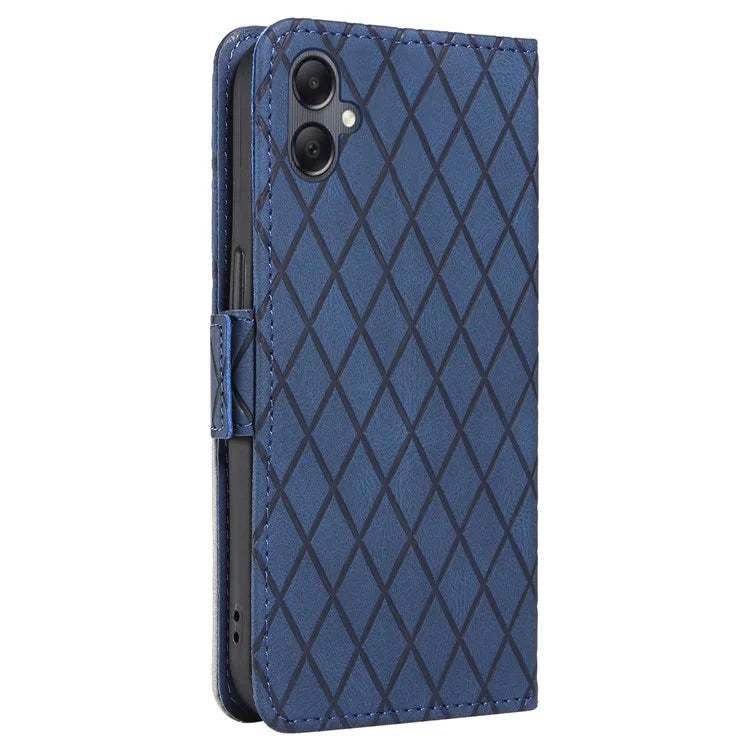 For Samsung Galaxy A05 4G Leather Case Rhombus Imprinted Wallet Cover