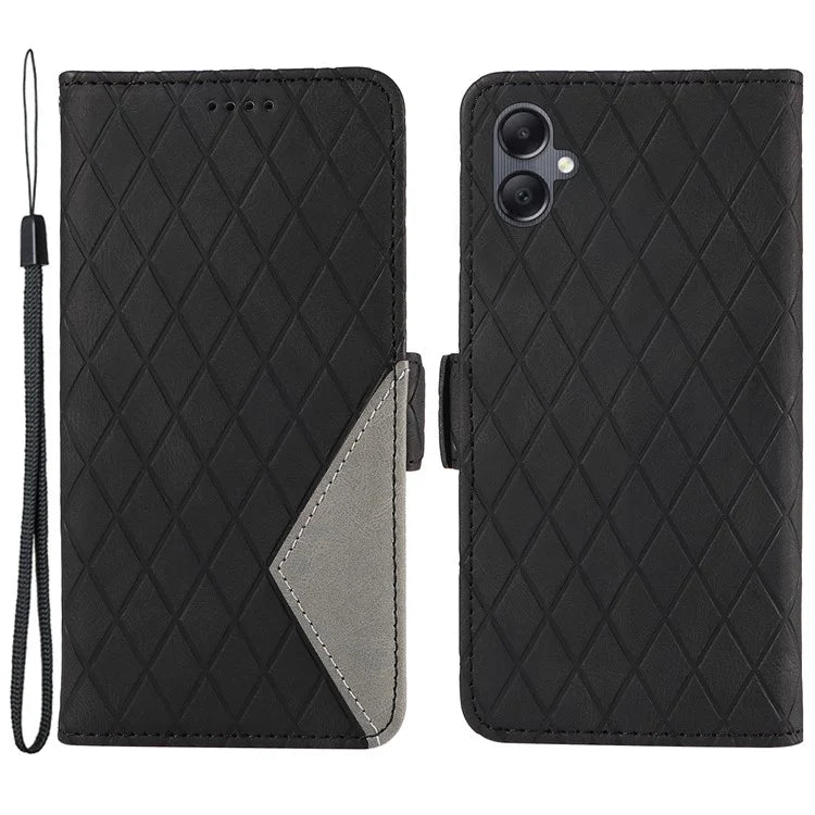 For Samsung Galaxy A05 4G Leather Case Rhombus Imprinted Wallet Cover