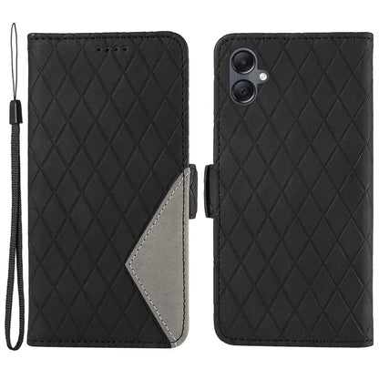 For Samsung Galaxy A05 4G Leather Case Rhombus Imprinted Wallet Cover