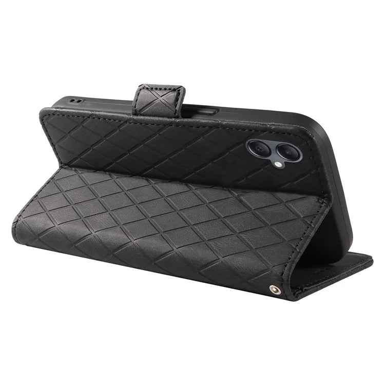 For Samsung Galaxy A05 4G Leather Case Rhombus Imprinted Wallet Cover