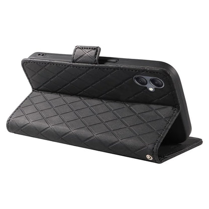 For Samsung Galaxy A05 4G Leather Case Rhombus Imprinted Wallet Cover