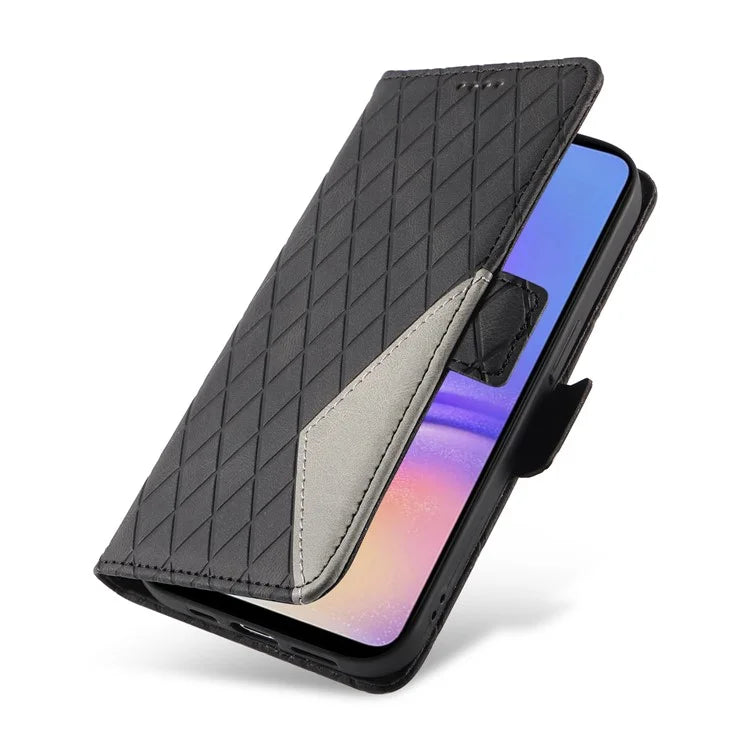 For Samsung Galaxy A05 4G Leather Case Rhombus Imprinted Wallet Cover