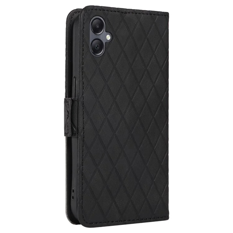 For Samsung Galaxy A05 4G Leather Case Rhombus Imprinted Wallet Cover