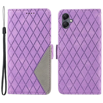 For Samsung Galaxy A05 4G Leather Case Rhombus Imprinted Wallet Cover