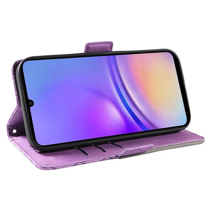 For Samsung Galaxy A05 4G Leather Case Rhombus Imprinted Wallet Cover