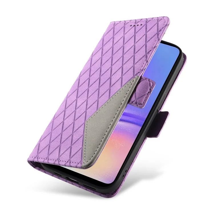 For Samsung Galaxy A05 4G Leather Case Rhombus Imprinted Wallet Cover