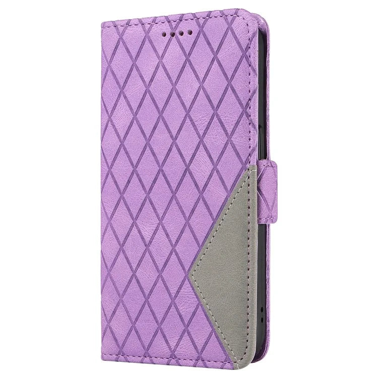 For Samsung Galaxy A05 4G Leather Case Rhombus Imprinted Wallet Cover