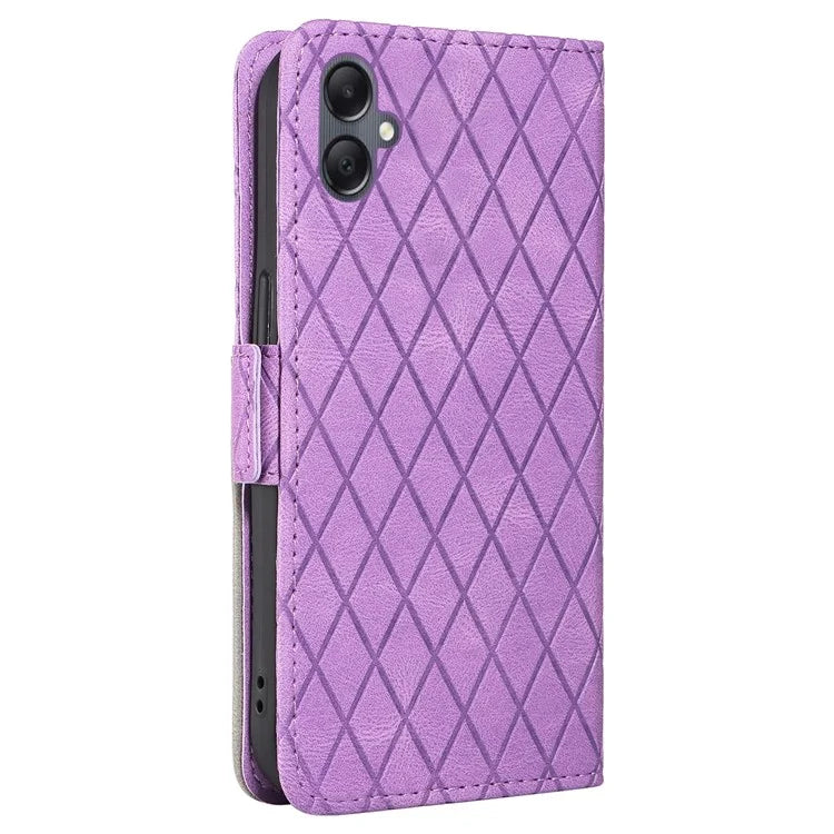 For Samsung Galaxy A05 4G Leather Case Rhombus Imprinted Wallet Cover