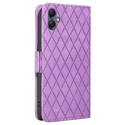 For Samsung Galaxy A05 4G Leather Case Rhombus Imprinted Wallet Cover