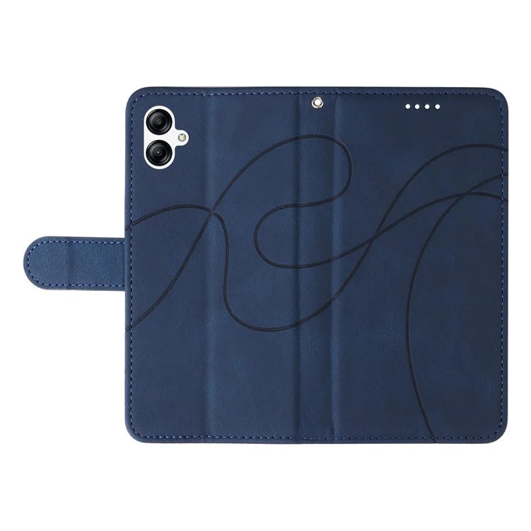 For Samsung Galaxy A05 4G Case Wallet Imprinted Line Leather Cover