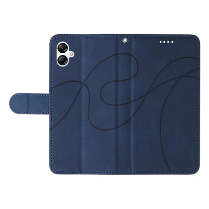 For Samsung Galaxy A05 4G Case Wallet Imprinted Line Leather Cover