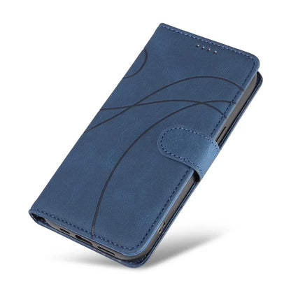For Samsung Galaxy A05 4G Case Wallet Imprinted Line Leather Cover
