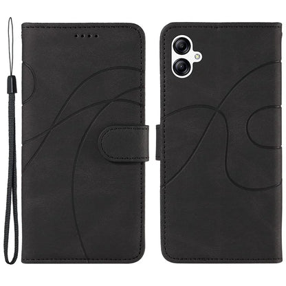 For Samsung Galaxy A05 4G Case Wallet Imprinted Line Leather Cover
