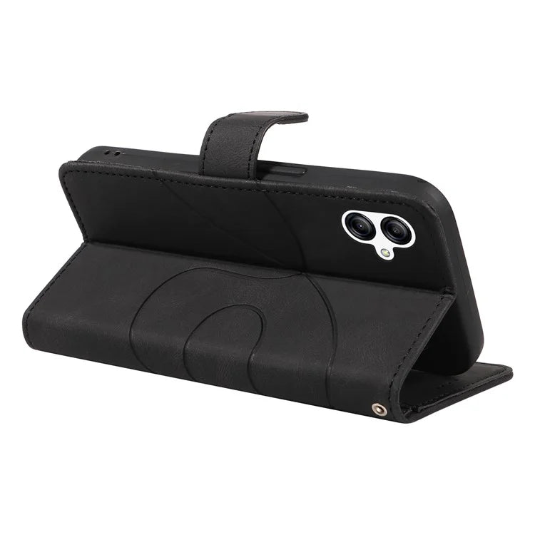 For Samsung Galaxy A05 4G Case Wallet Imprinted Line Leather Cover