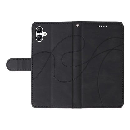 For Samsung Galaxy A05 4G Case Wallet Imprinted Line Leather Cover
