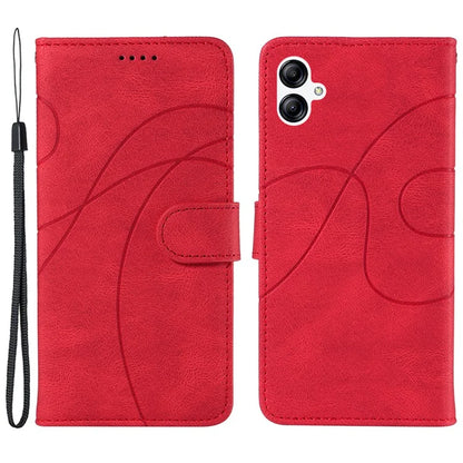 For Samsung Galaxy A05 4G Case Wallet Imprinted Line Leather Cover