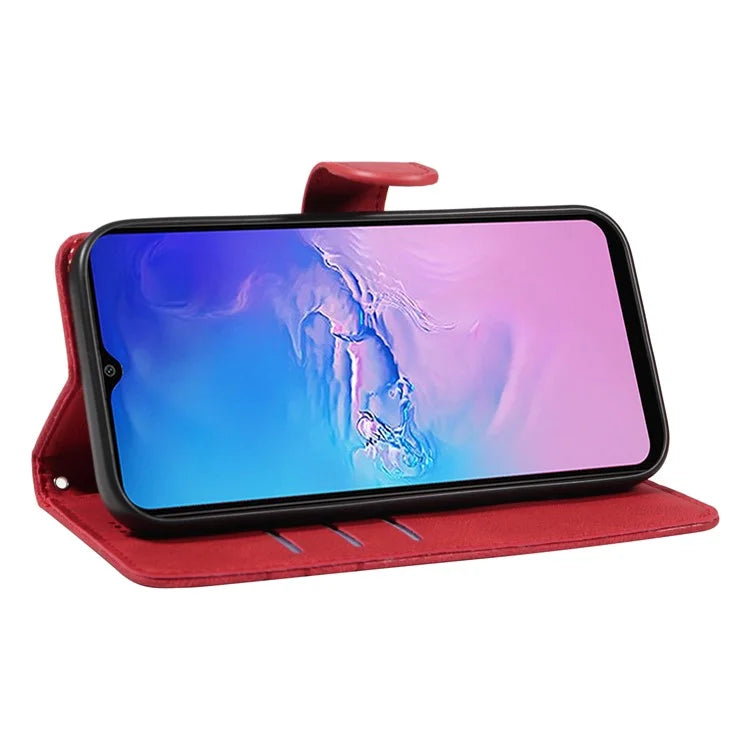 For Samsung Galaxy A05 4G Case Wallet Imprinted Line Leather Cover
