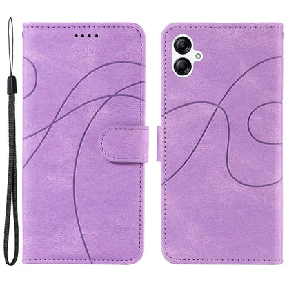 For Samsung Galaxy A05 4G Case Wallet Imprinted Line Leather Cover