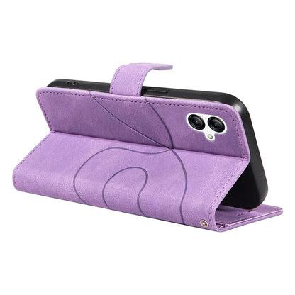 For Samsung Galaxy A05 4G Case Wallet Imprinted Line Leather Cover
