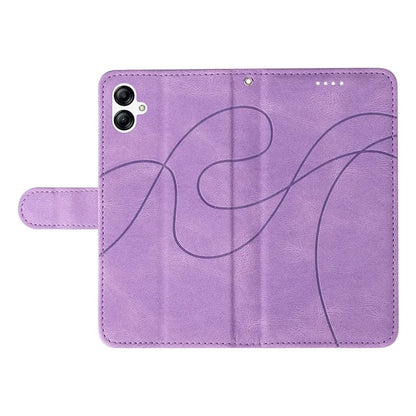 For Samsung Galaxy A05 4G Case Wallet Imprinted Line Leather Cover