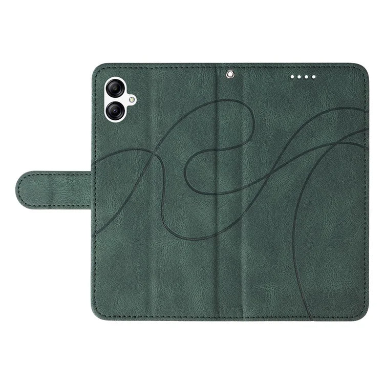 For Samsung Galaxy A05 4G Case Wallet Imprinted Line Leather Cover