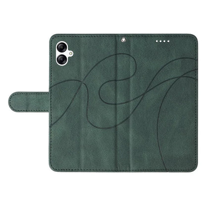 For Samsung Galaxy A05 4G Case Wallet Imprinted Line Leather Cover