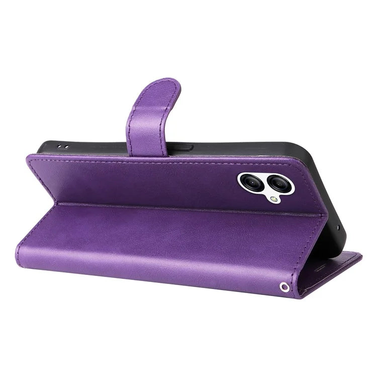 KT Leather Series-2 For Samsung Galaxy A05 4G Case Solid Color Stand Phone Cover Wallet PU Leather Shell