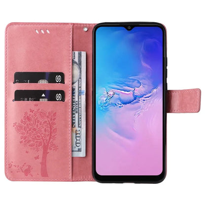 For Samsung Galaxy A05 4G KT Imprinting Flower Series-3 Stand PU Leather Cover Imprinted Phone Case Wallet