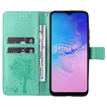 For Samsung Galaxy A05 4G KT Imprinting Flower Series-3 Stand PU Leather Cover Imprinted Phone Case Wallet