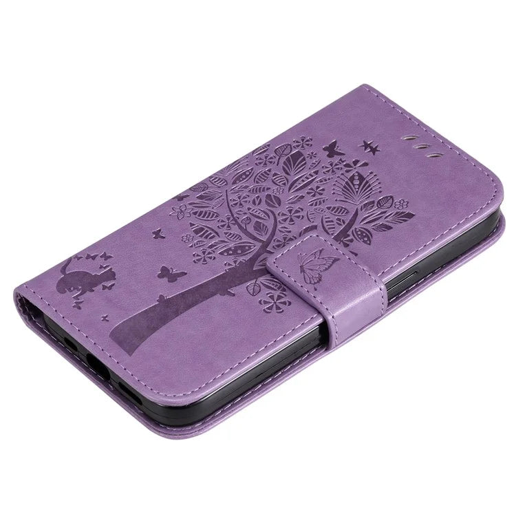 For Samsung Galaxy A05 4G KT Imprinting Flower Series-3 Stand PU Leather Cover Imprinted Phone Case Wallet