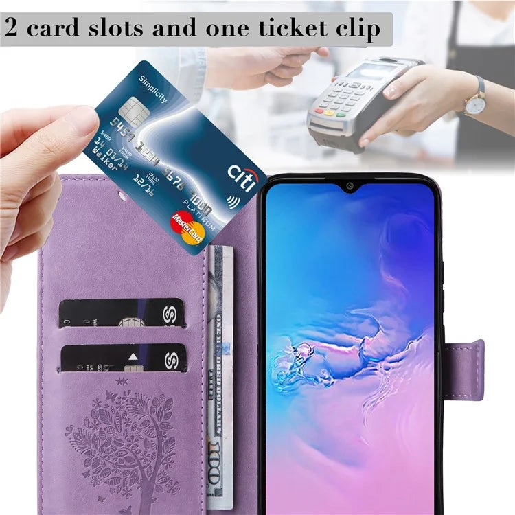 For Samsung Galaxy A05 4G KT Imprinting Flower Series-3 Stand PU Leather Cover Imprinted Phone Case Wallet